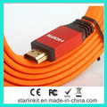 Flat PVC Jacket 1.4V 1080P HDMI Cable Orange